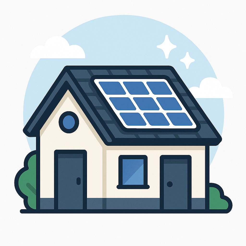 Icon Einfamilienhaus mit PV-Dach